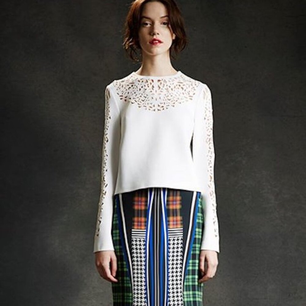 Clover Canyon White Laser Crop Top